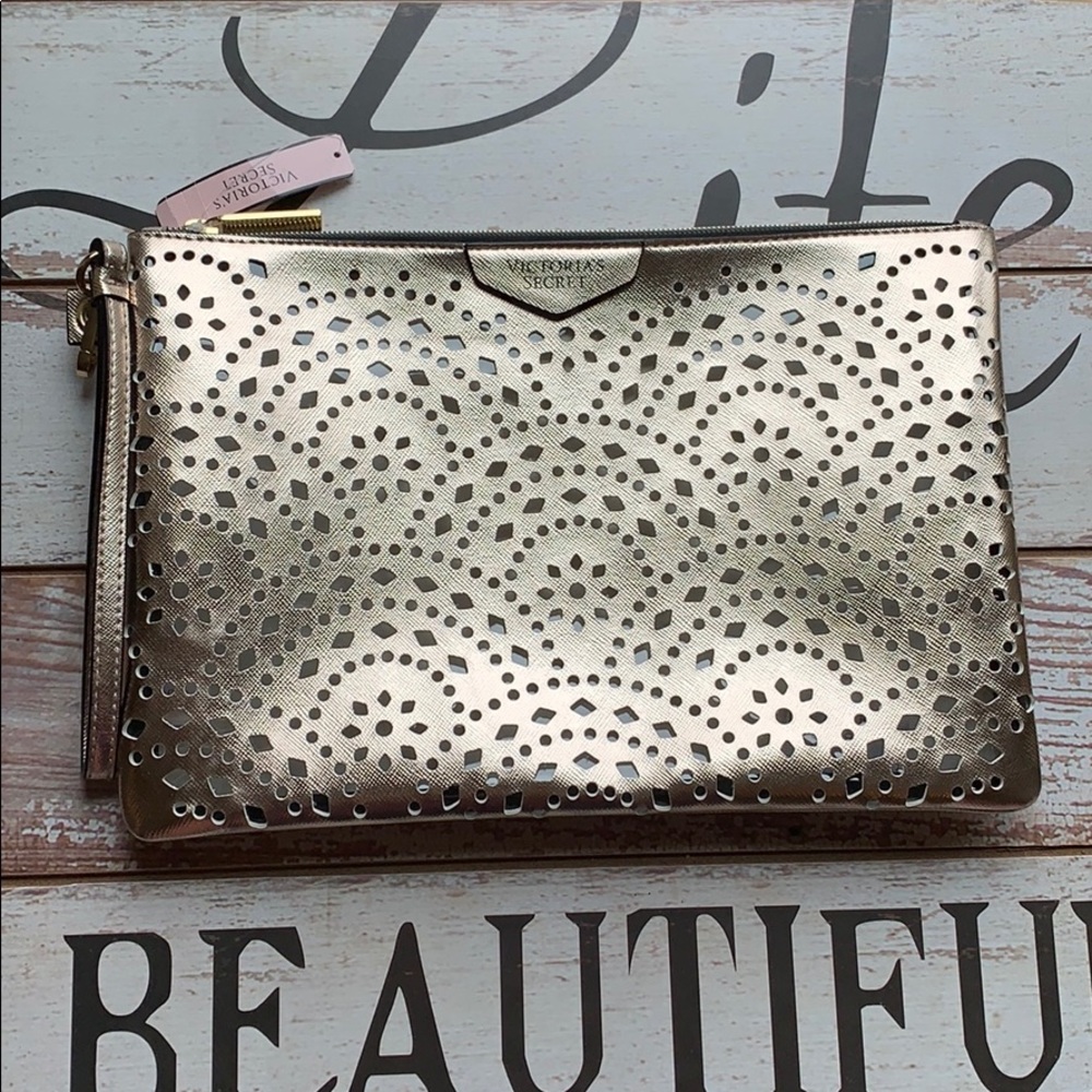 VS Wristlet-Clutch Bag in Rose Gold
